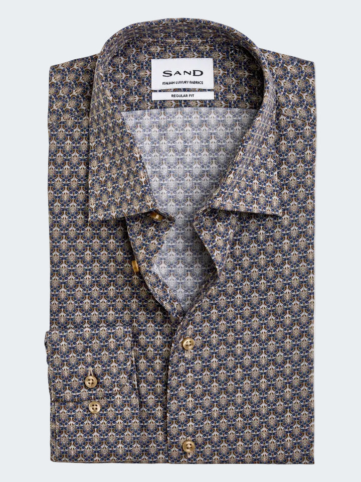 Cotton Poplin Printed Regular Shirt – framsida