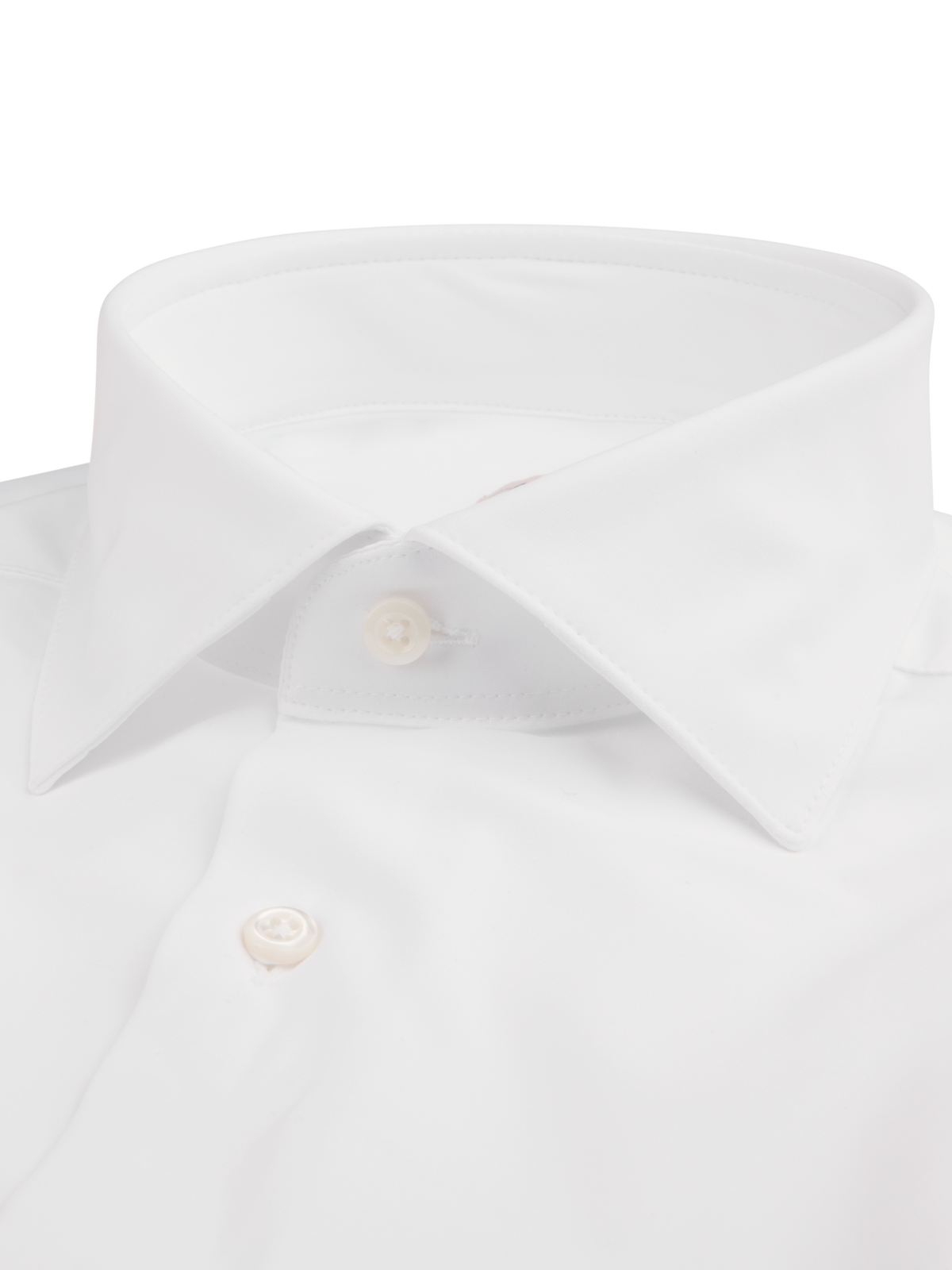 Active stretchskjorta Slimline - Vit – detalj krage