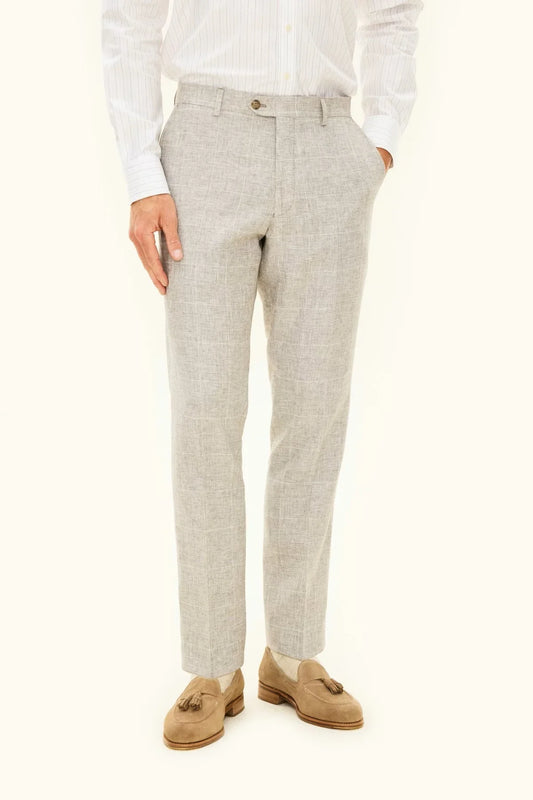 Oscar Jacobson Dandy tygbyxor almond beige herrbyxor