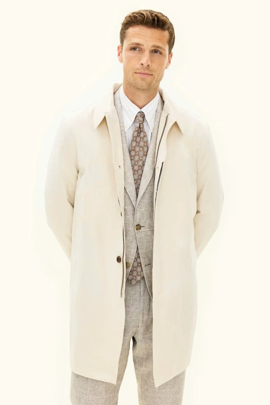 Oscar Jacobson car coat herr vintage white