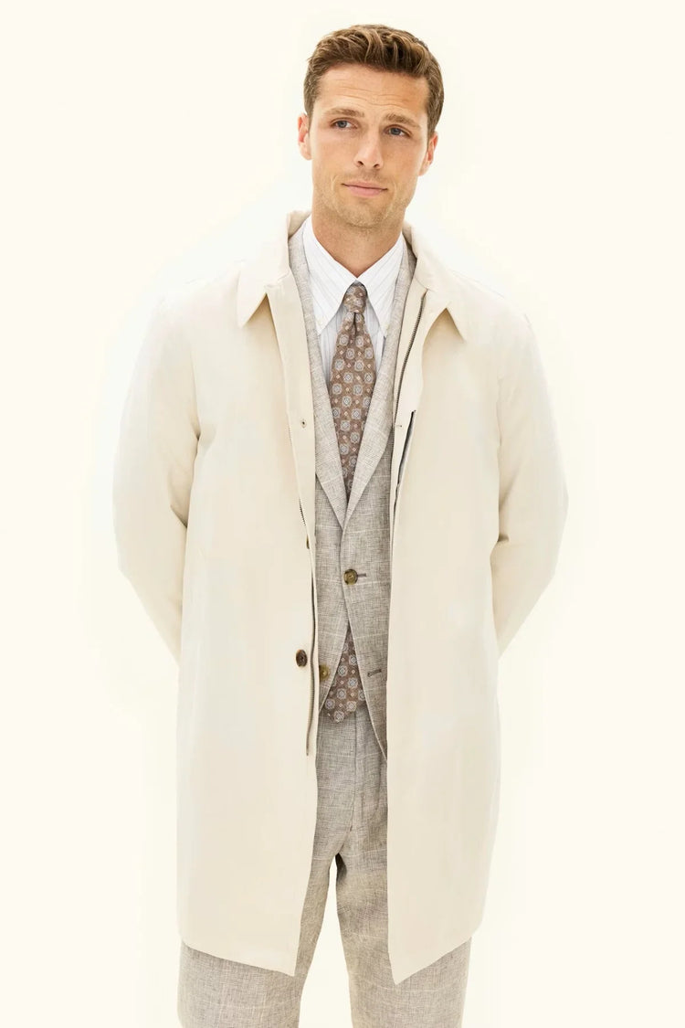 Oscar Jacobson car coat herr vintage white