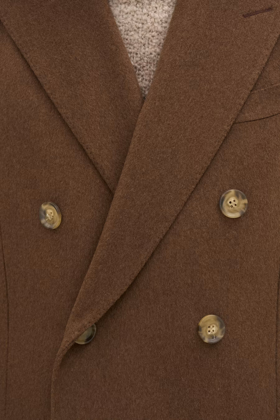 Sicily Double Breasted Coat - Brown Leaf