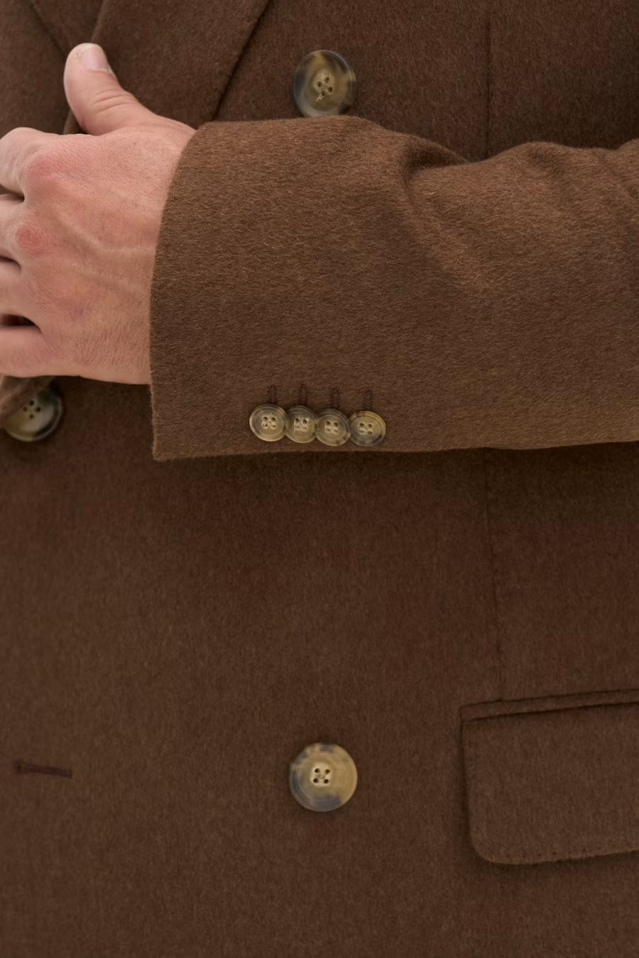 Sicily Double Breasted Coat - Brown Leaf