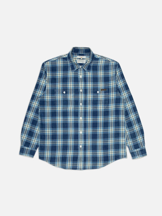 Julian Worker Shirt Checked - B21 Indigo