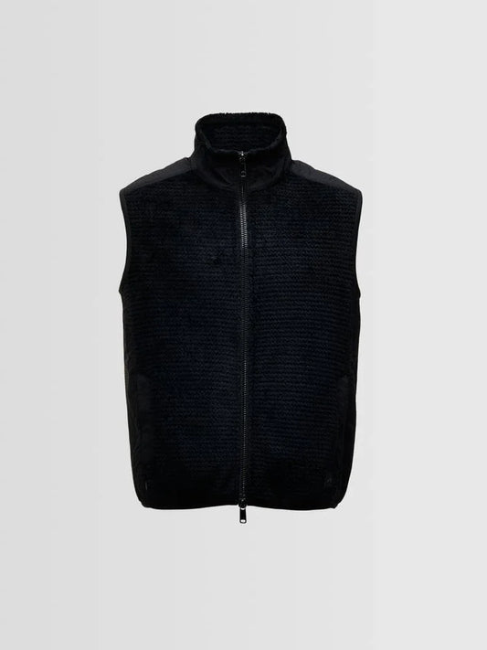 Palmi Fleece herr fleeceväst i svart med hel dragkedja och hög krage