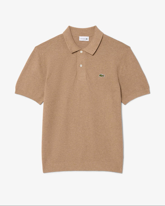 Classic Fit Knitted Polo Shirt - Beige