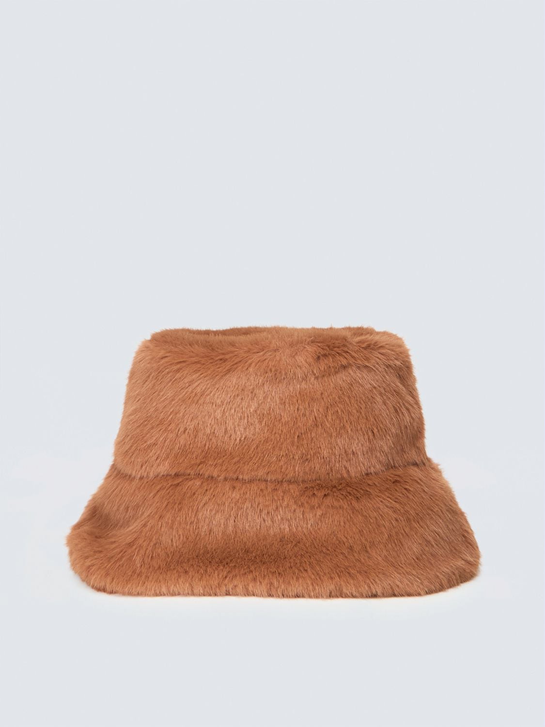 Bucket hat i hairy textile - Mörkbrun – bild 2
