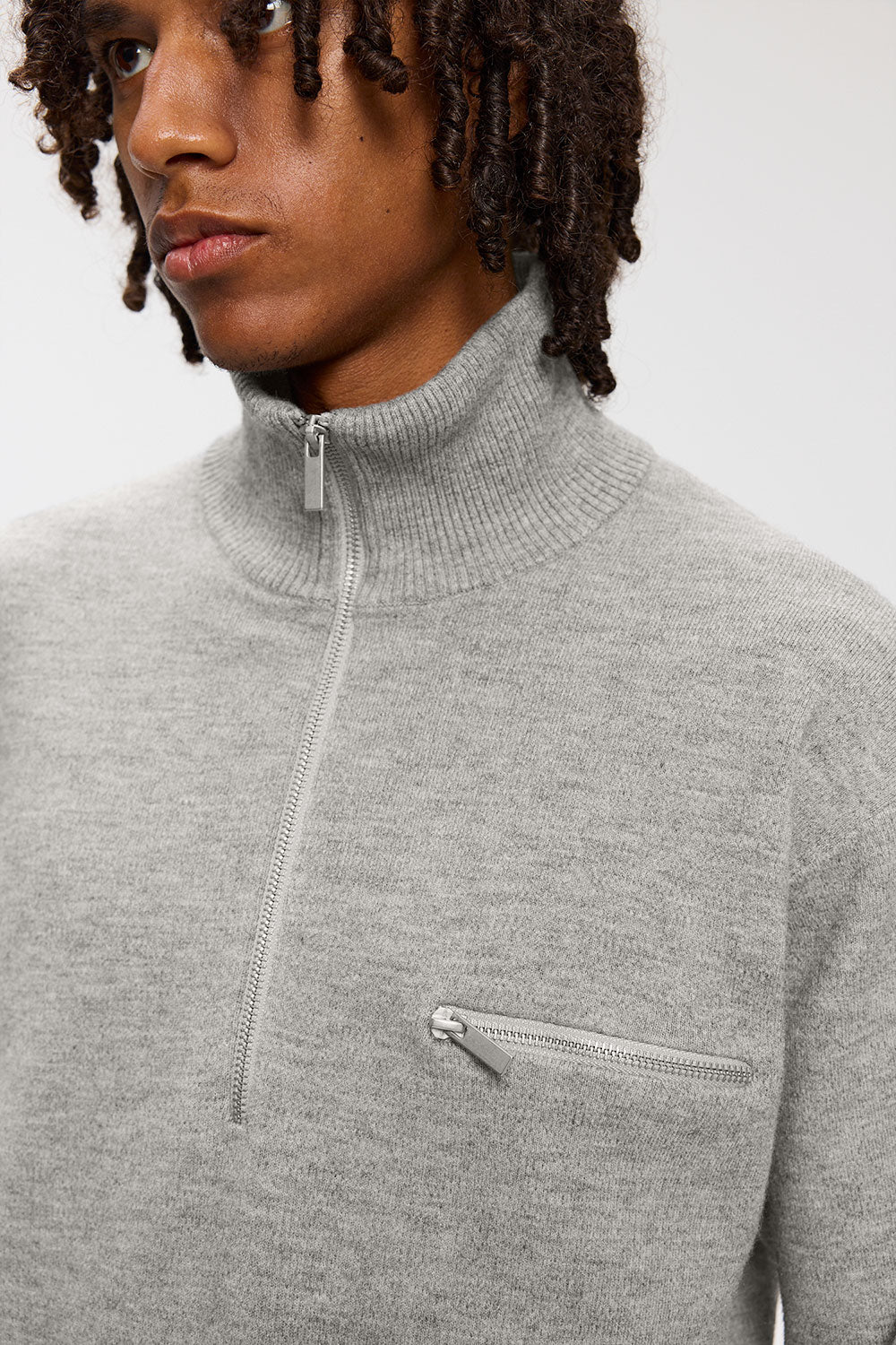 Agne stickad tröja - Grey melange