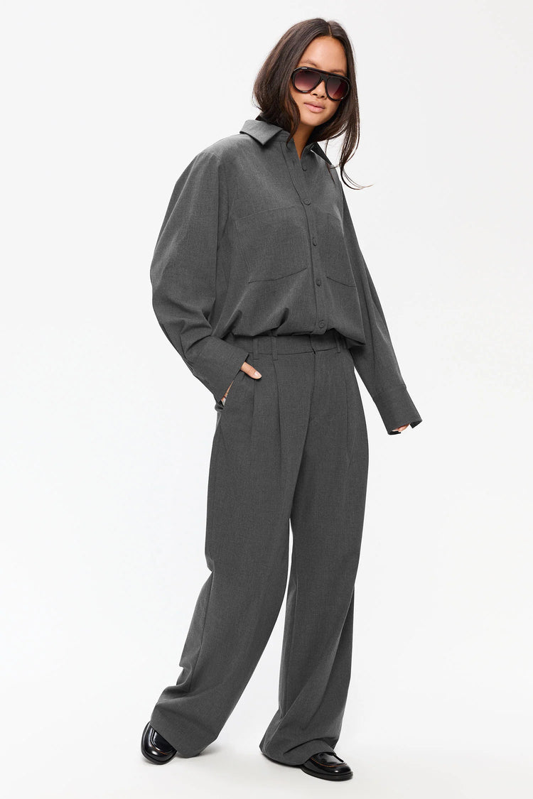 Ambel Women´s blouse - Mid Grey Melange