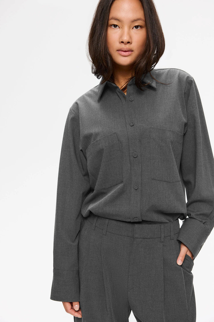 Ambel Women´s blouse - Mid Grey Melange