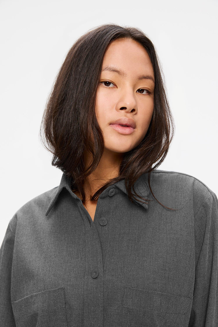 Ambel Women´s blouse - Mid Grey Melange