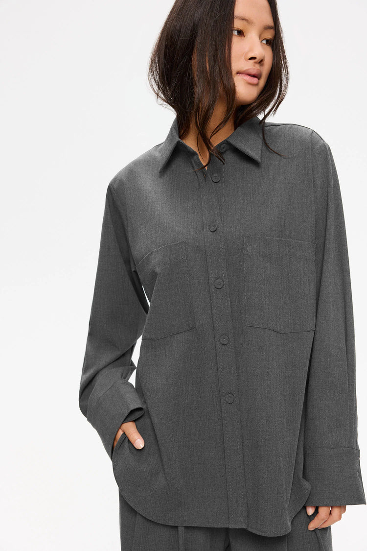 Ambel Women´s blouse - Mid Grey Melange