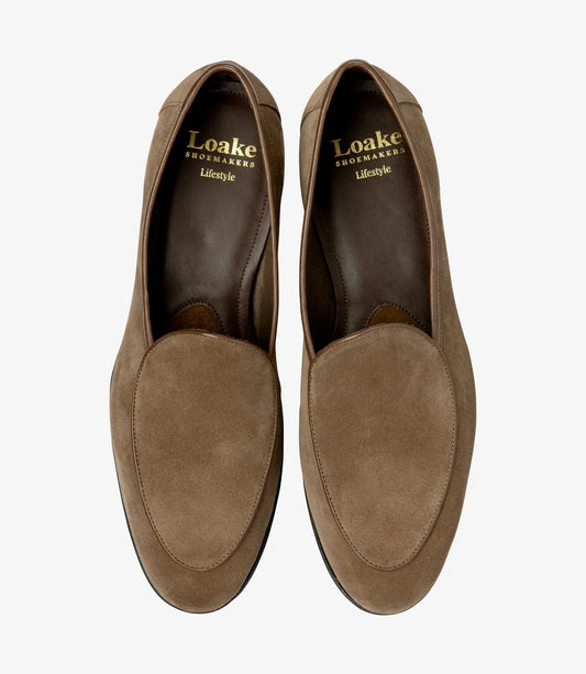Belgrave French-Bound Apron Loafer - Flint Suede