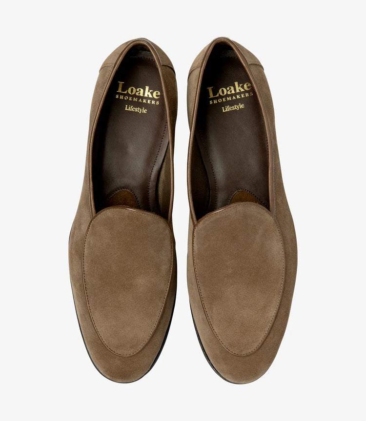 Belgrave French-Bound Apron Loafer - Flint Suede