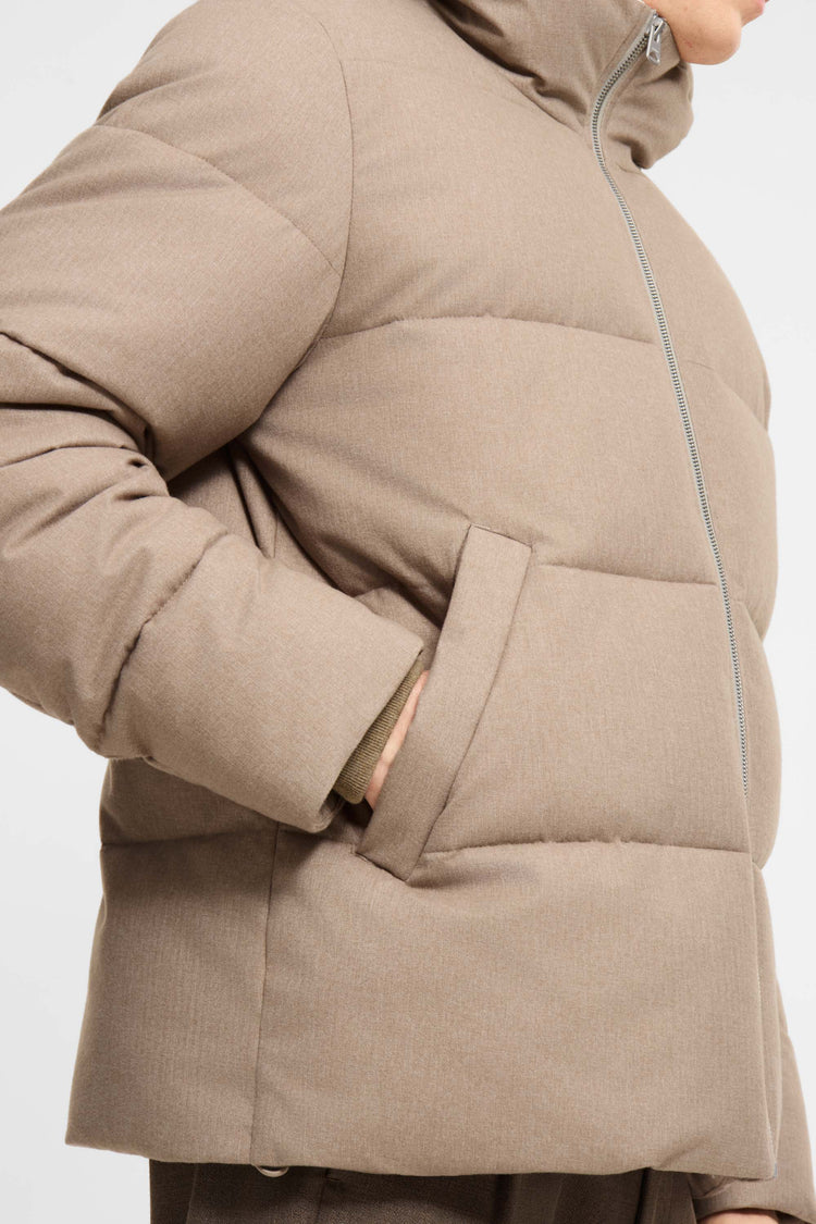 Bjarne Puffer Jacket - Beige Melange