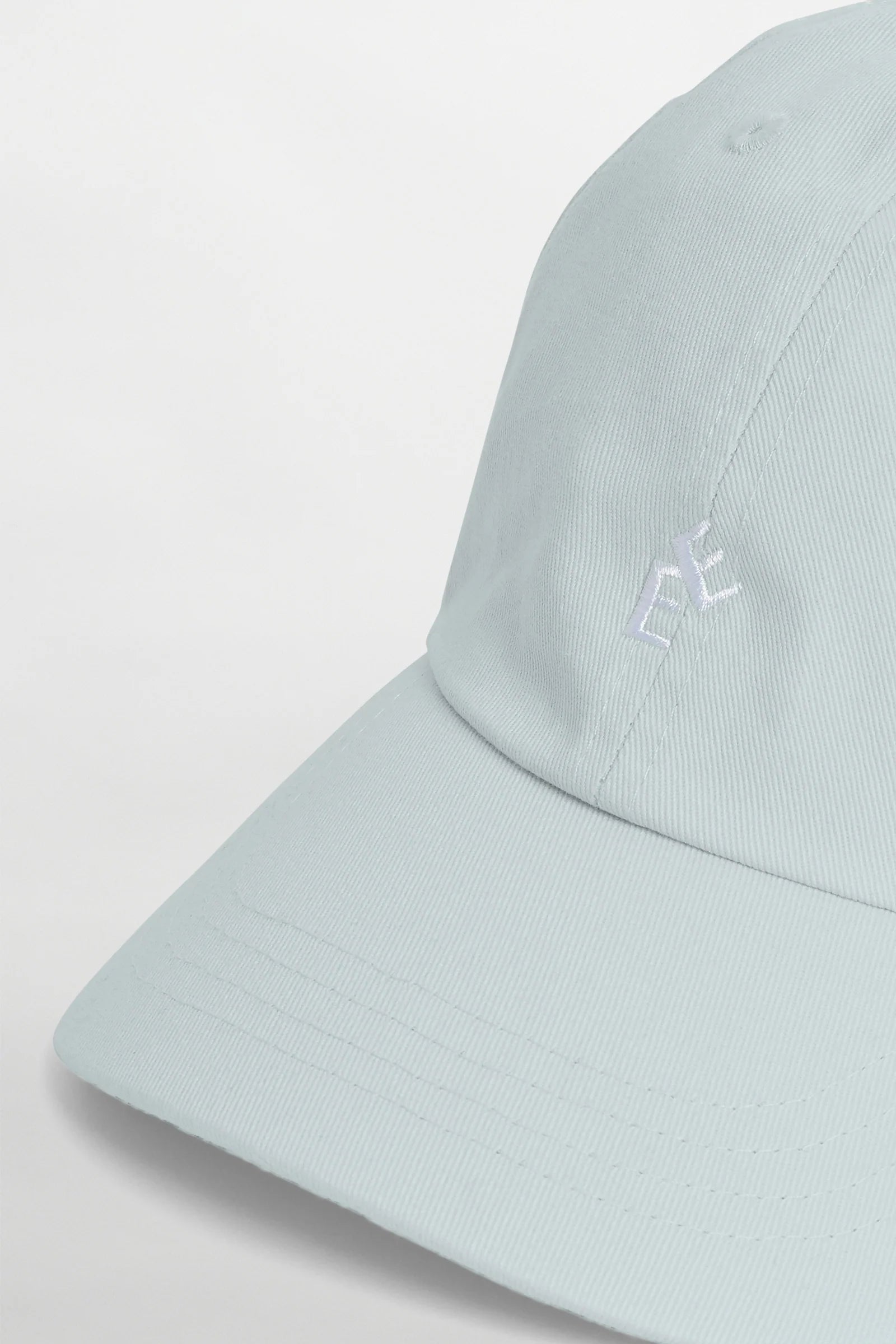 Sky blue keps herr med vit brodyr, bomull