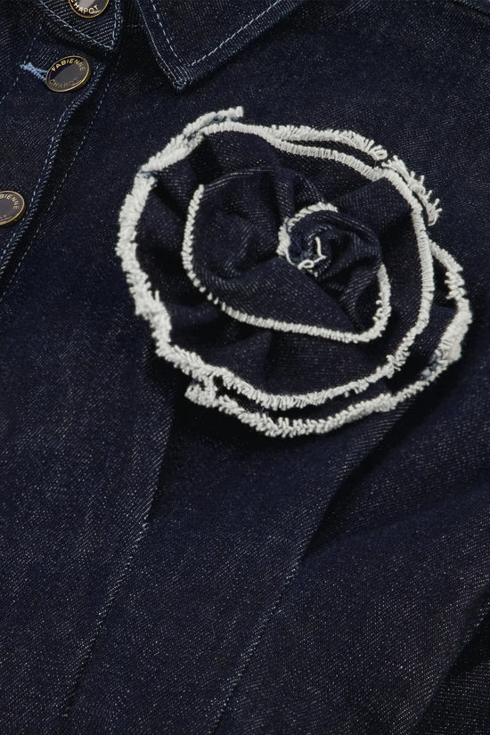 Irina Blouse denimskjorta med blomdekor mörkblå Fabienne Chapot