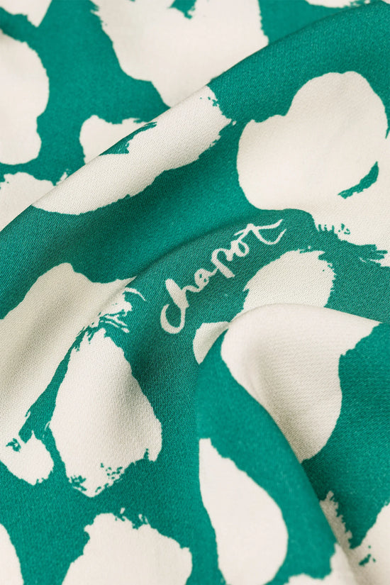 Starlet blus Chapot grönvit mönstrad detalj