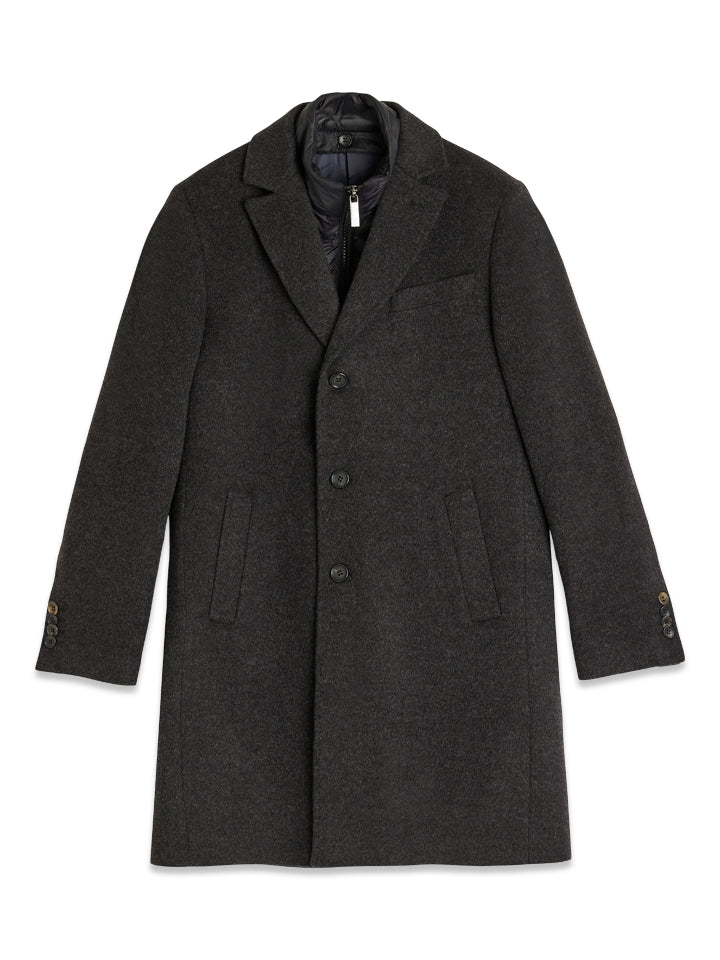 Wool Cashmere Tech Coat - Graphite Grey – framsida