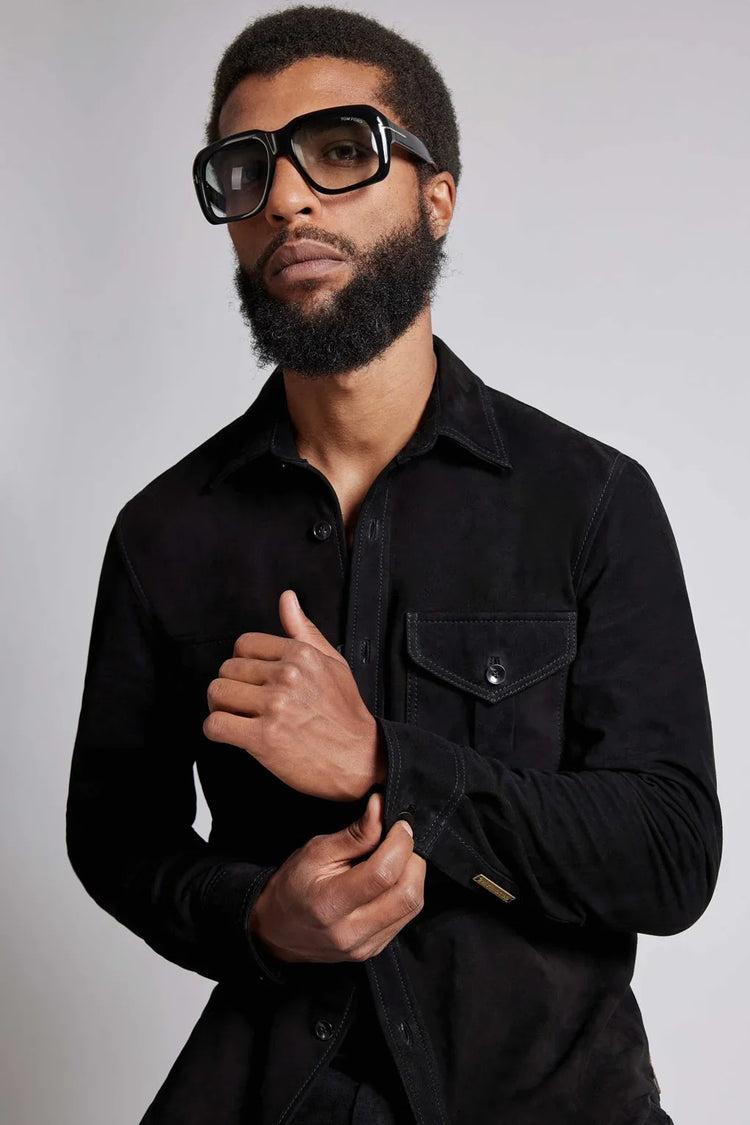 Eton svart skjorta slim fit herr