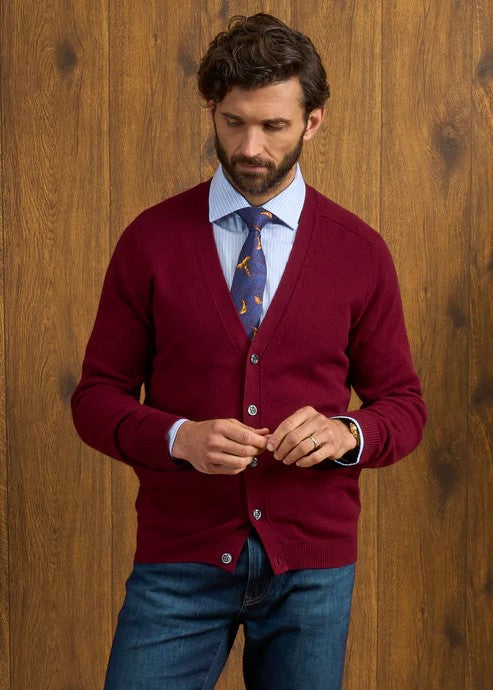 Cornwall Saddle Shoulder Vee Cardigan - BOR