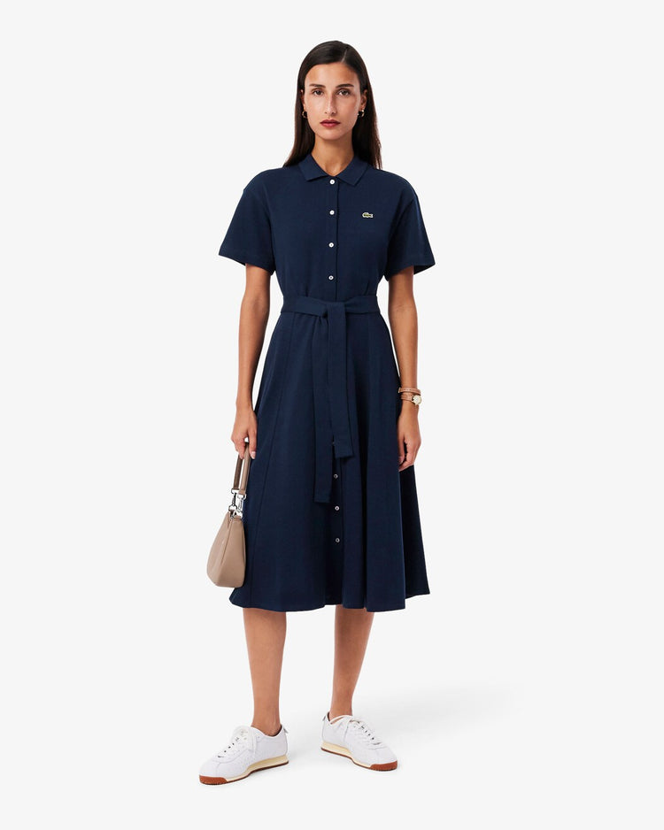 Piké-klänning - Marinblå