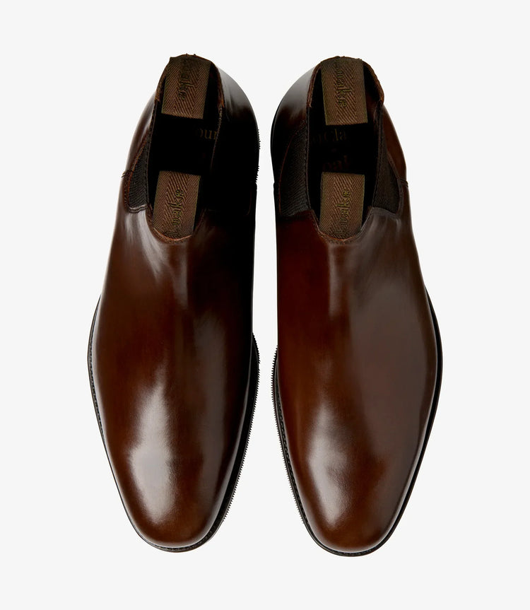 Bruna chelsea boots herr läderskor