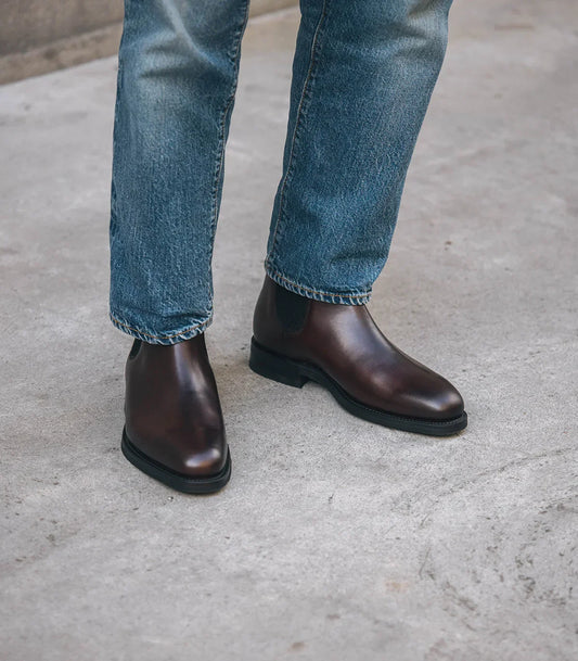 Emsworth mörkbrun Chelsea boot herrsko läder