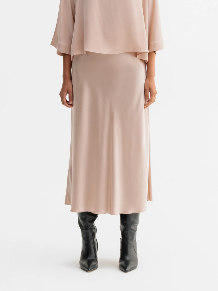 Hana satin silk skirt - dusty pink