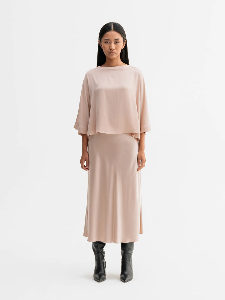 Hana satin silk skirt - dusty pink
