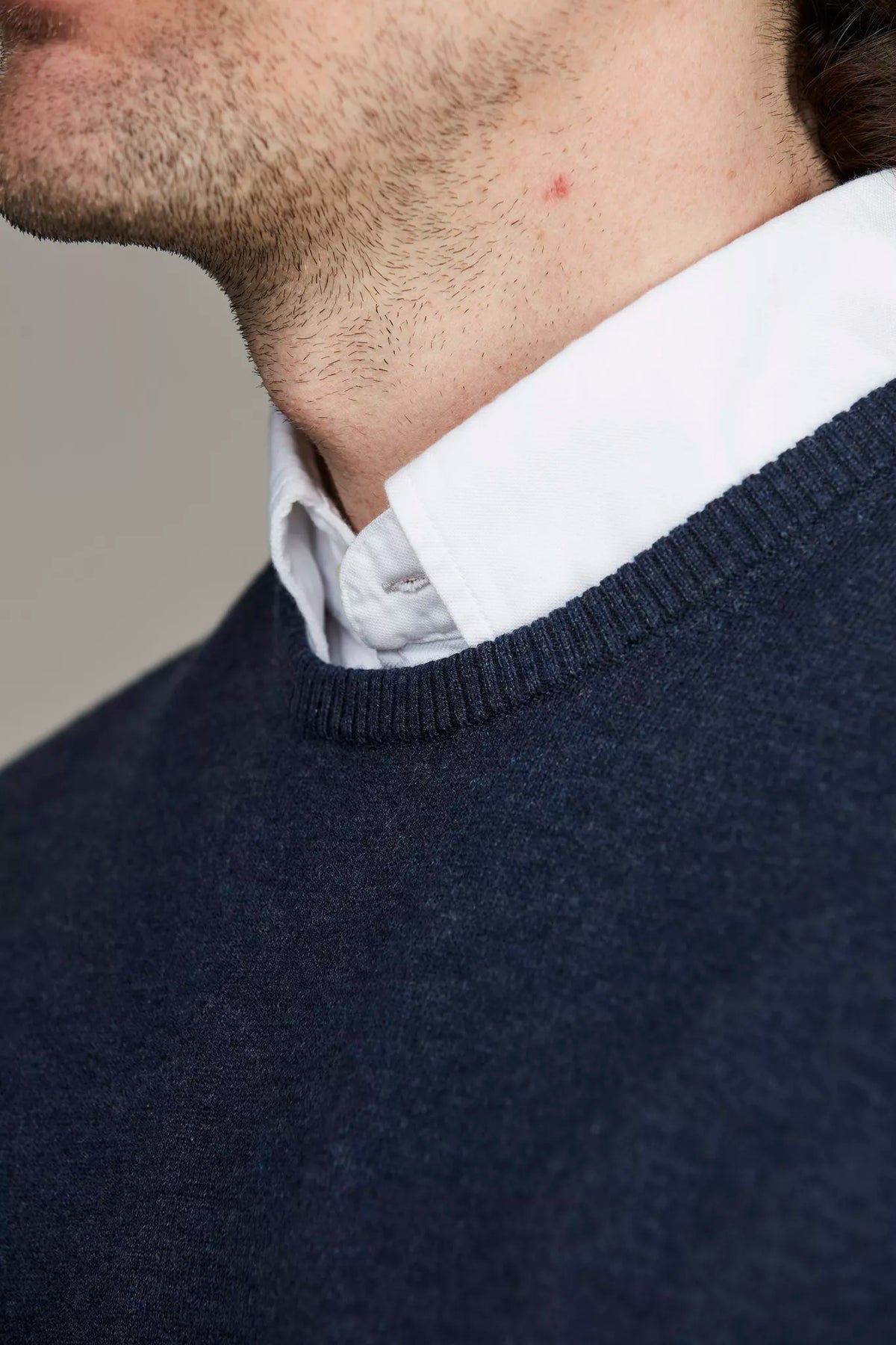 CREW NECK SWEATER E-PATCH - DARK BLUE 47