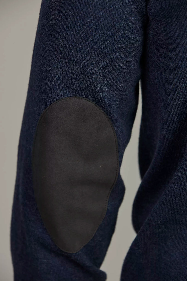 CREW NECK SWEATER E-PATCH - DARK BLUE 47