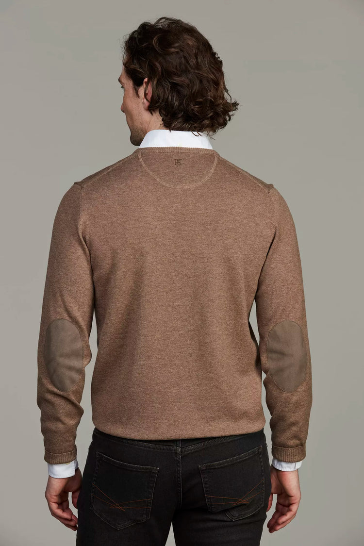 CREW NECK SWEATER E-PATCH - DARK BEIGE 62