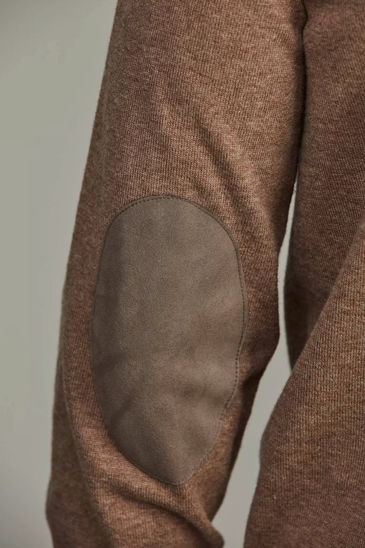 CREW NECK SWEATER E-PATCH - DARK BEIGE 62