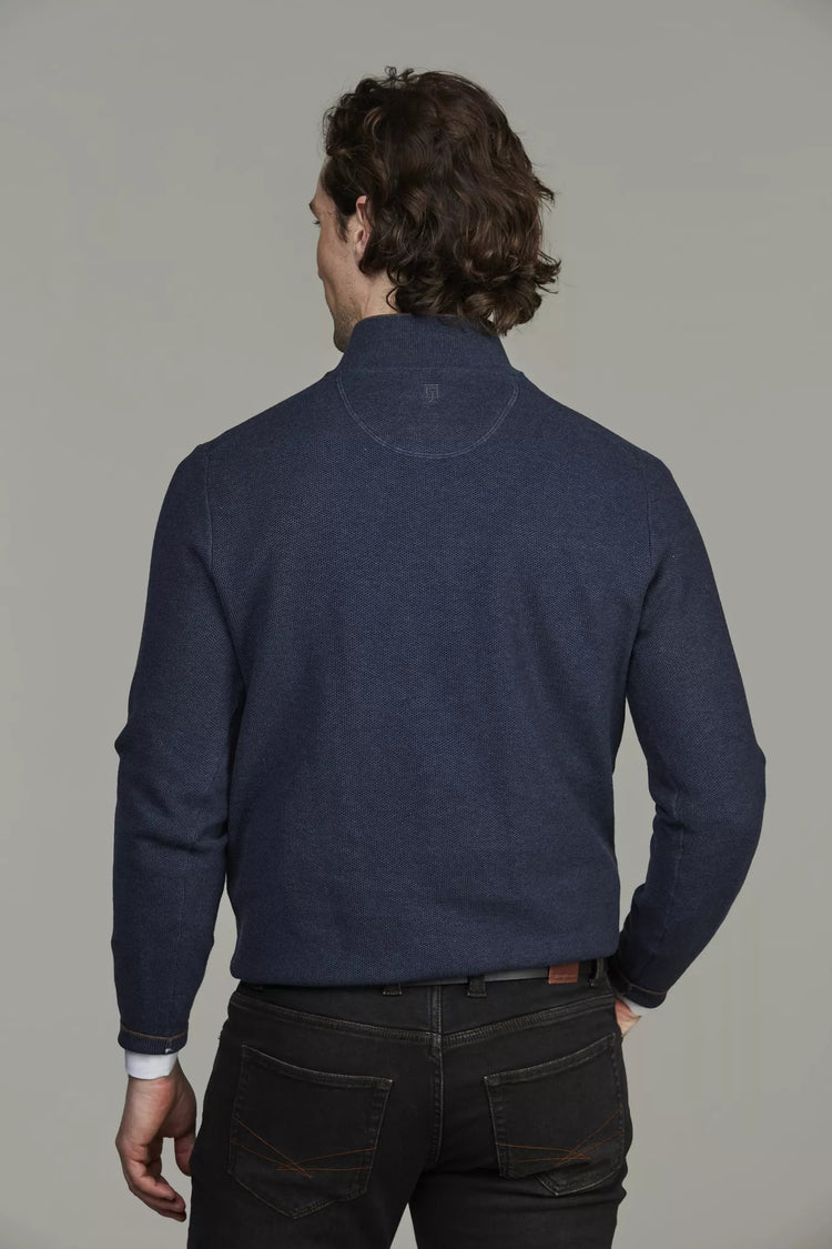 Half Zip Strukture Knit - Dark Blue
