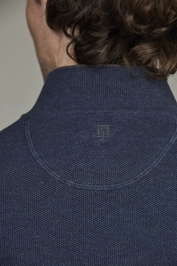 Half Zip Strukture Knit - Dark Blue