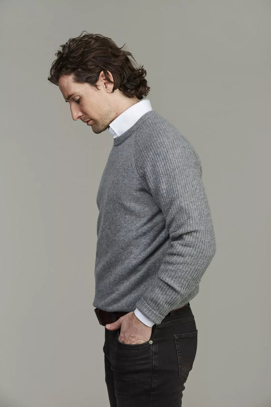 Pure Cashmere Raglan Knit - Grey