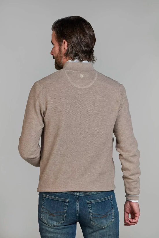 Hansen and Jacob halvzip stickad tröja toffee brown herr