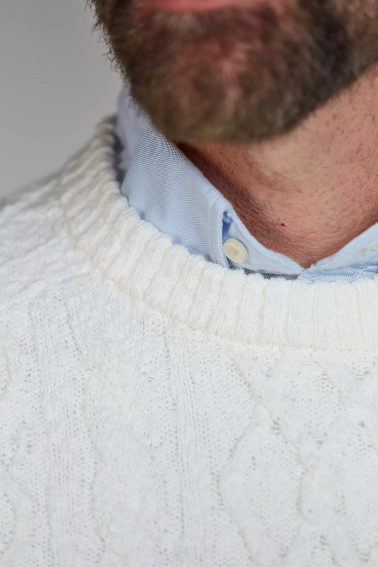 CREW NECK CABLE KNIT - OFFWHITE 11