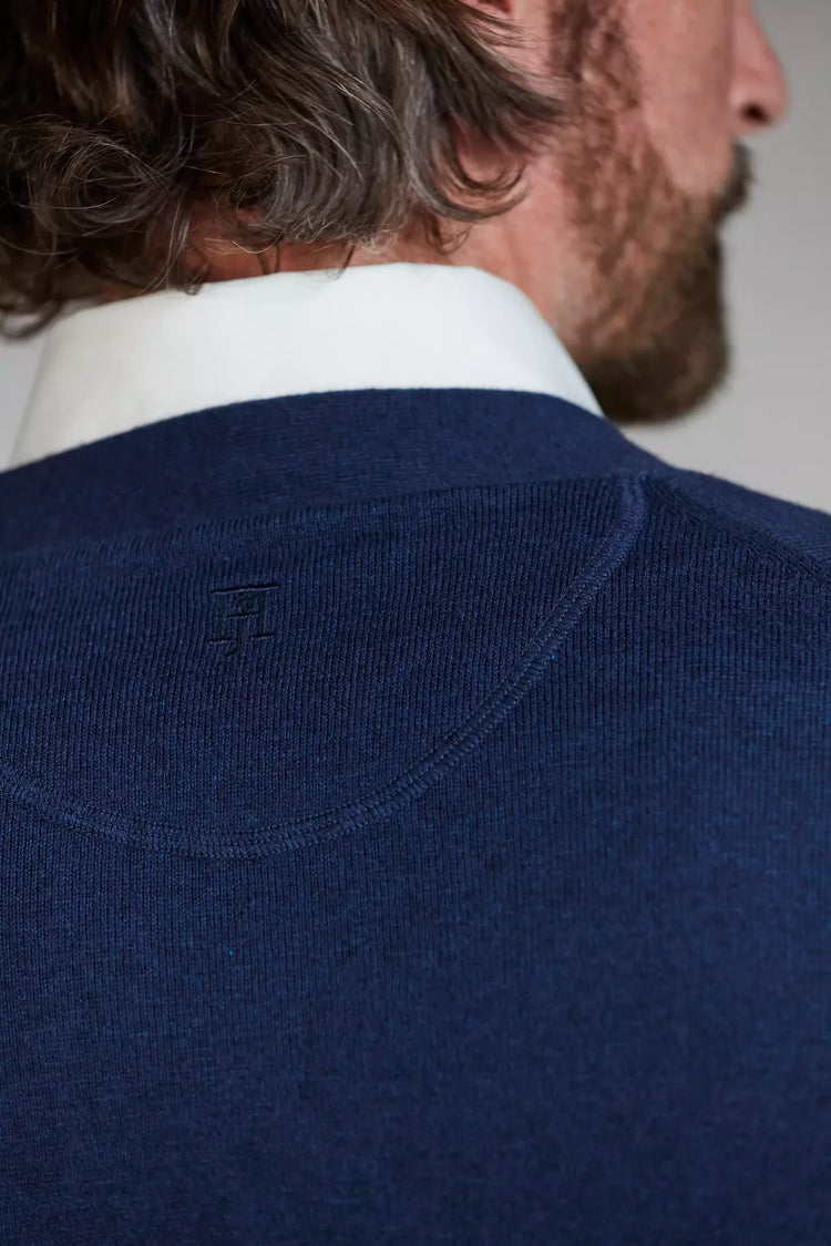 Hansen and Jacob Sleek Cardigan marinblå stickad herrkofta