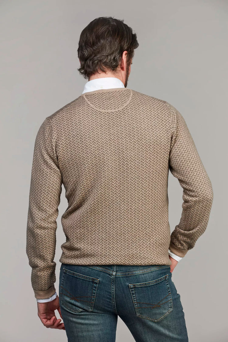 Contrast Knit - Beige