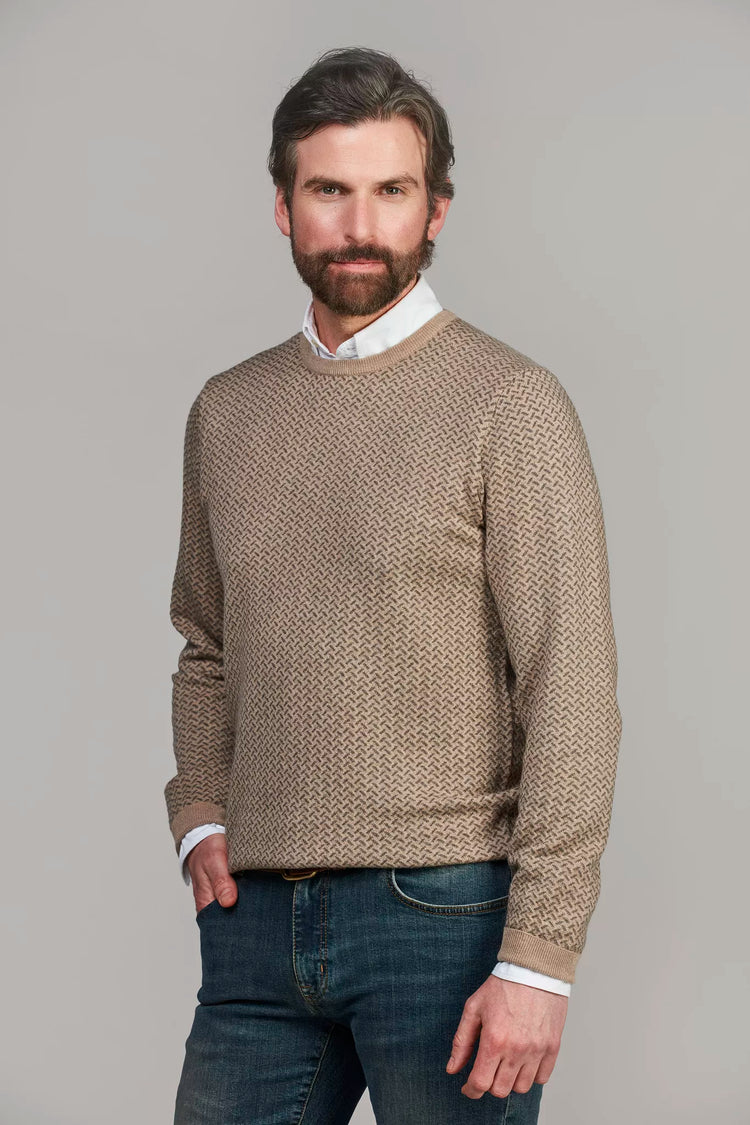 Contrast Knit - Beige