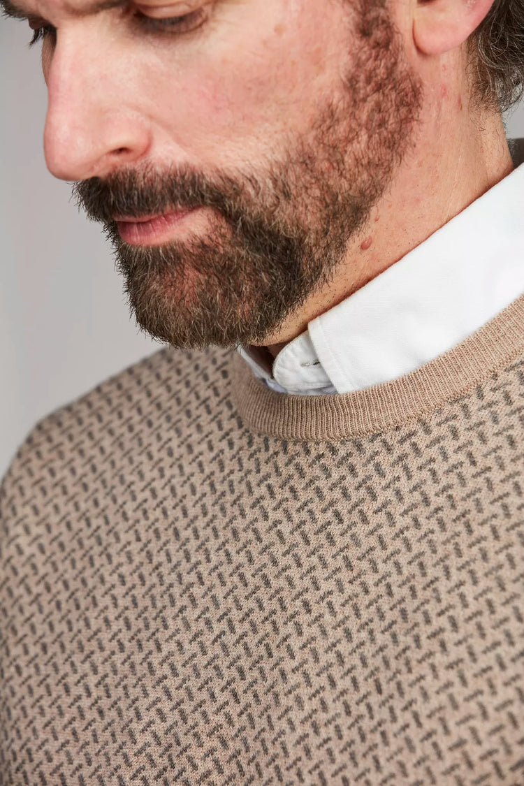 Contrast Knit - Beige