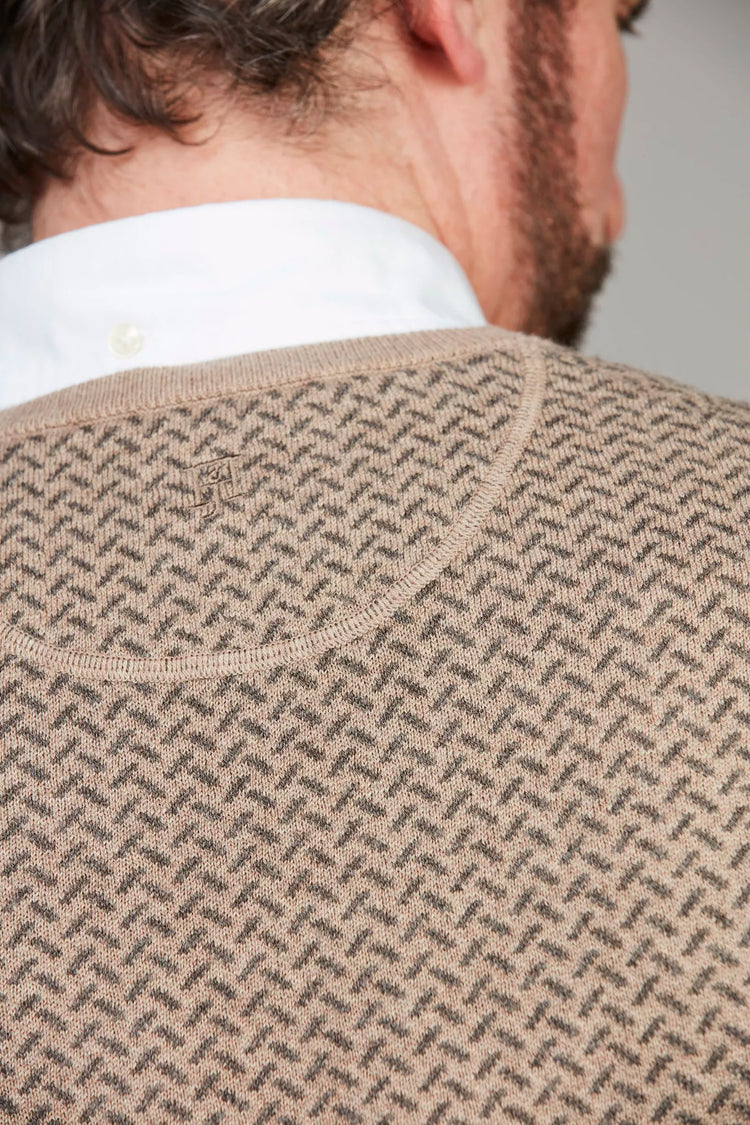 Contrast Knit - Beige