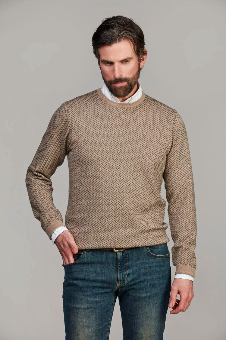 Contrast Knit - Beige