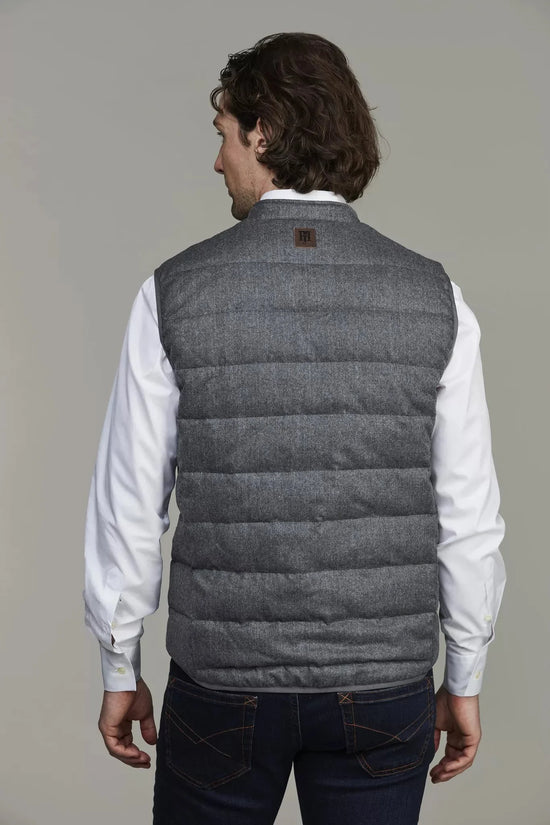Supersonic wool dunväst herr ytterplagg, grå bakifrån, quiltad design
