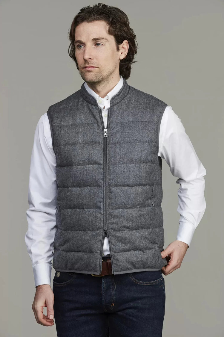 Supersonic wool väst herr ytterplagg, grå, quiltad och figursydd