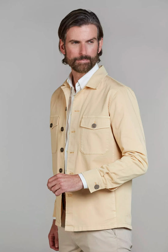 Hansen and Jacob Clearwater overshirt ljusgul herrskjorta med fickor