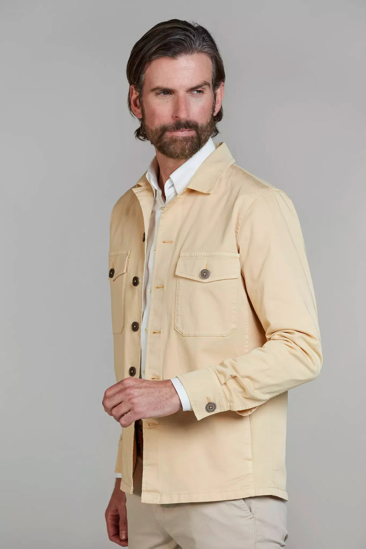 Hansen and Jacob Clearwater overshirt ljusgul herrskjorta med fickor