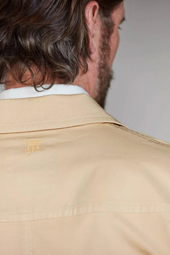 Hansen and Jacob Clearwater overshirt ljusgul herr skjorta detalj
